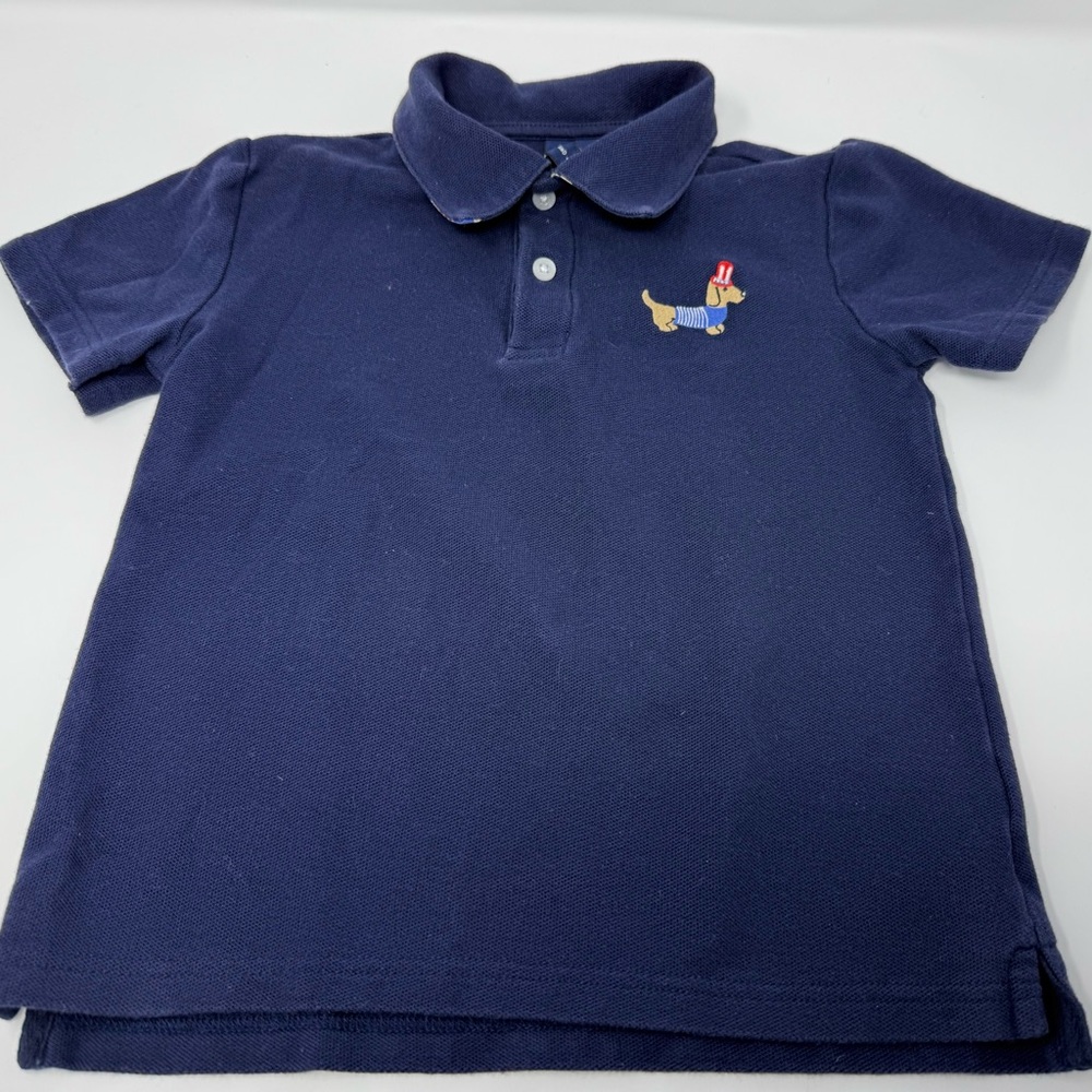 Janie And Jack Festive Patriotic Polo Shirt Boys Size 5 Navy